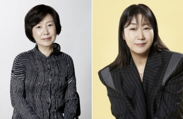 Honorary professor at Chung-Ang University Joo Jin-sook (left) and actor Ra Mi-ran (Women in Film Korea)