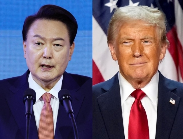 President Yoon Suk Yeol (left) and US President-elect Donald Trump (AP-Yonhap)