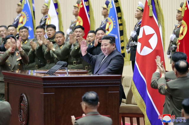 North Korean leader Kim Jong-un delivers a speech during the 4th Conference of the North Korean Army's Battalion Commanders and Political Instructors in Pyongyang, in this photo provided by the North's official Korean Central News Agency on Nov. 18, 2024. (Yonhap)