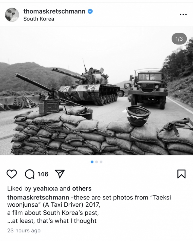 In an Instagram post on Sunday, actor Thomas Kretschmann revisited this set image from 