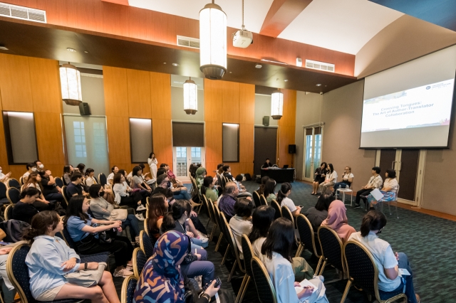 Translator Shanna Tan (center) speaks at the 2024 Singapore Writers Festival on Nov. 17. (SWF)