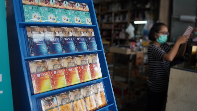 KT&G's Esse brand cigarettes are displayed on a shelf at a shop in Indonesia. (KT&G).