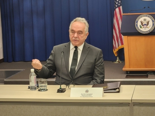 US Deputy Secretary of State Kurt Campbell speaks during a special roundtable with reporters at the Foreign Press Center in Washington on Thursday. (Yonhap)