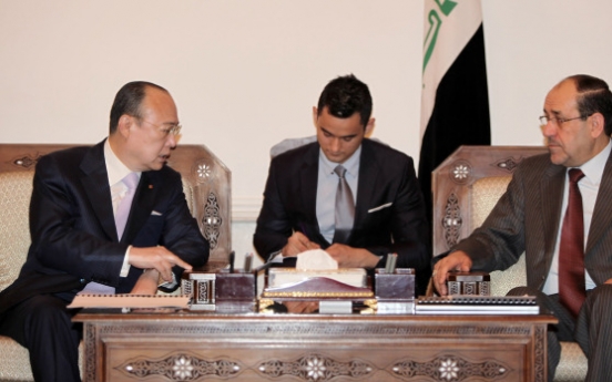 Hanwha chief meets Iraqi leader on postwar projects