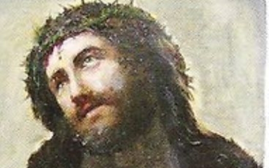 Ham-fisted amateur botches 'restoration' of Christ painting