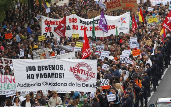 Thousands protest in Spain, Portugal against austerity cuts