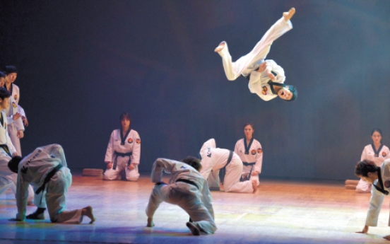 Taekwondo high-kicks into performance art