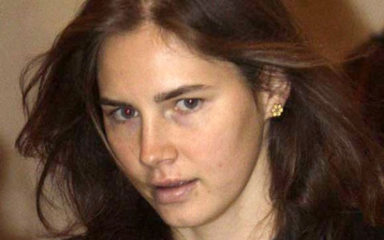 Former jailed student Amanda Knox talking to ABC