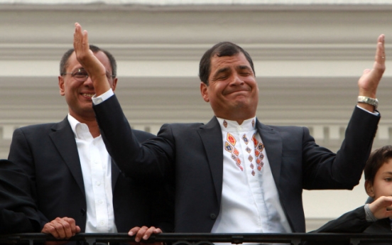 Ecuador leader celebrates 2nd re-election