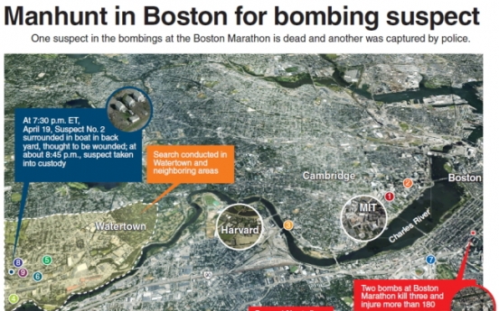 [Graphic News] Manhunt in Boston for bombing suspect