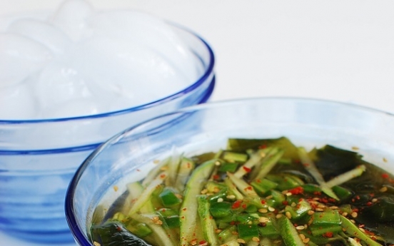 Oi naengguk, (Chilled cucumber soup)