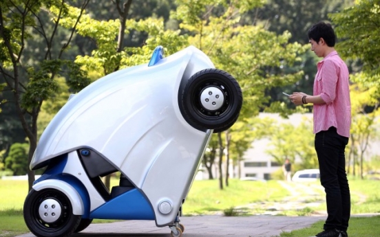 KAIST unveils foldable electric vehicle