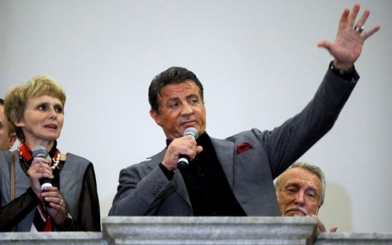 Stallone shows off arty side in Russia