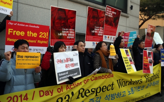 Protesters descend on Cambodian Embassy over labor exploitation