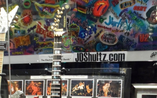 Korean rock star’s treasured guitar on display in Hollywood