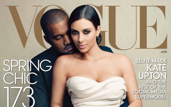 Kim Kardashian and Kanye West on Vogue cover