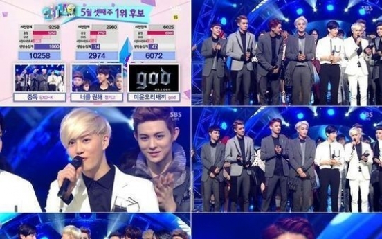 ‘Inkigayo’ returns, EXO-K tops music chart