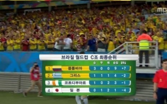 일본 콜롬비아에 1-4 대패 탈락, 스시타카의 몰락