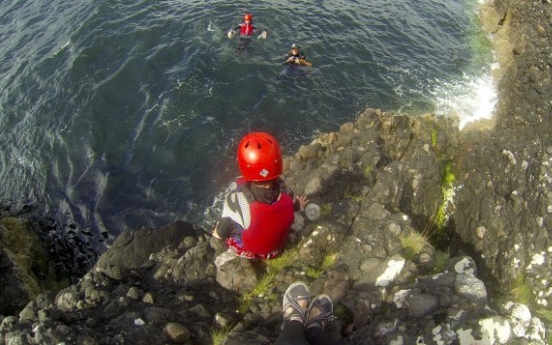 Cliff jumping all in a day’s fun in Scotland