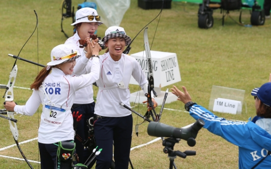 [Asian Games] S. Korea grabs 3 archery golds