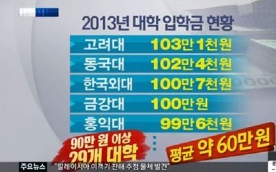 대학 입학금 천차만별, 0원부터 103만원까지 “법적 근거 불투명”