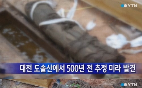 대전 도솔산 500년 전 미라 출토…“도시개발 하던 중 발견”