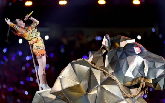 Katy Perry dazzles at Super Bowl halftime show