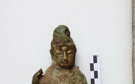 Buddha statue, circa 9th century Korea, found