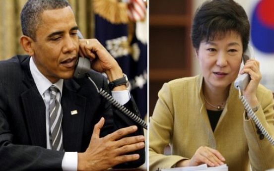 Park, Obama agree to closely work together to adopt strong U.N. sanctions against North