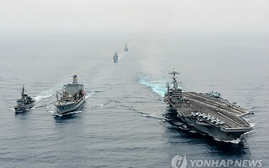 美핵항모 존 C. 스테니스호 부산 입항…대북 경고메시지