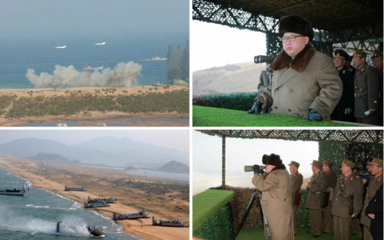 Kim inspects landing drills, orders enemies be buried at sea