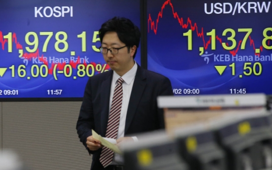 Seoul shares down 0.8% ahead of key data release