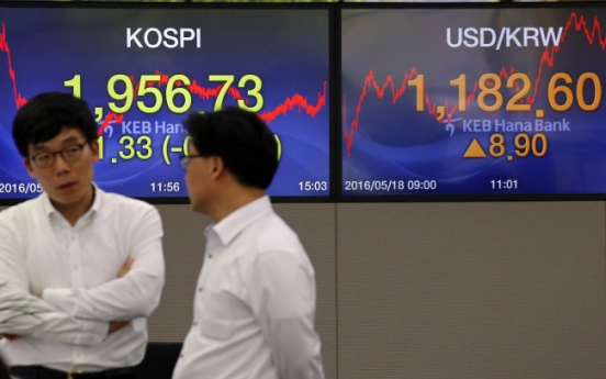 Korean stocks close lower on institutional selling