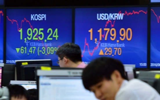 Seoul stocks plunge 3% on Brexit result