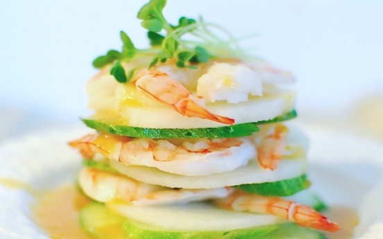 [Home Cooking] Saewu Naengchae (Shrimp Salad with Hot Mustard Dressing)