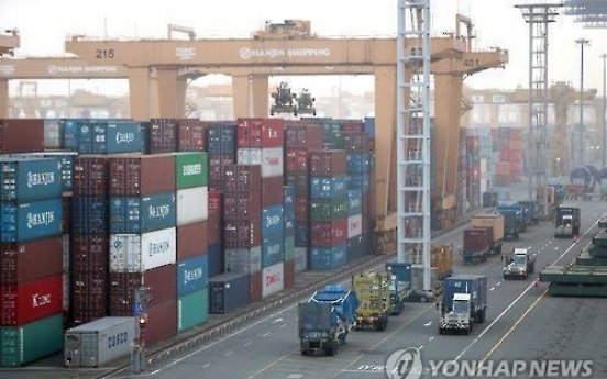 Korea's exports sink 5.9% in 2016