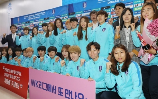 S. Korean women's football team returns home from N. Korea after Asian Cup qualifying success