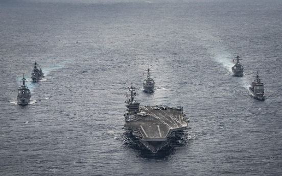 USS Carl Vinson stages war drills with Korean Navy