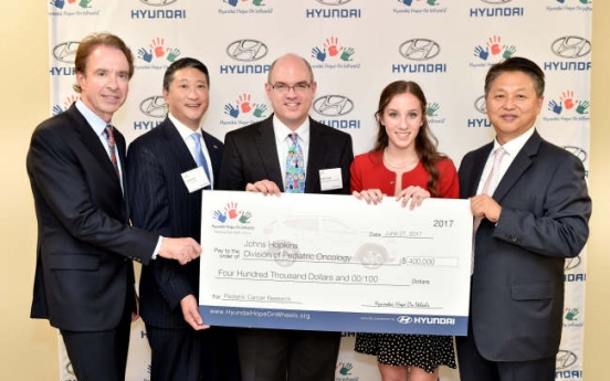 Hyundai Motor USA to donate $15 million for pediatric cancer cure