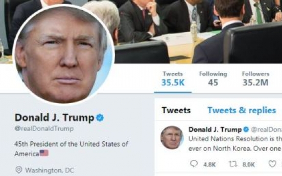 Trump tweets support for North Korea sanctions