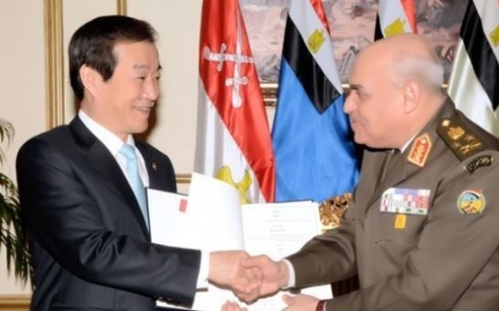 S. Korea, Egypt vow ties on N. Korea, defense industry