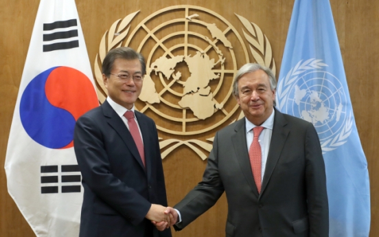 Moon vows to find fundamental solution to N. Korean nukes at UN gathering