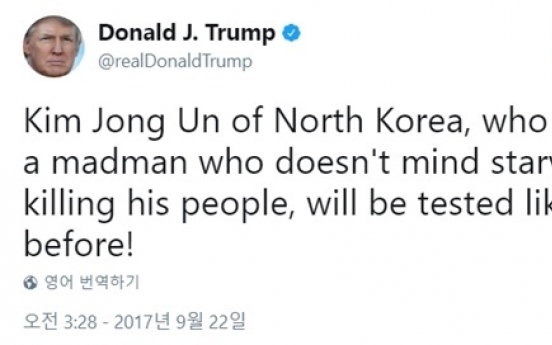 Trump calls North Korea's Kim 'a madman'
