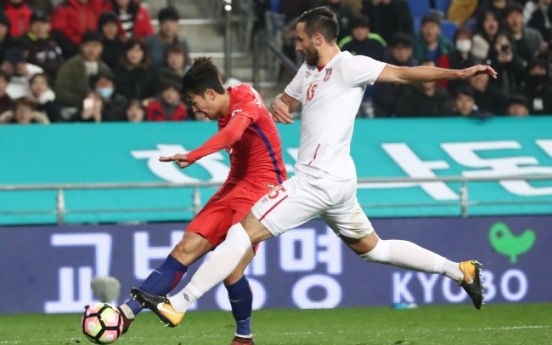 S. Korea play Serbia to 1-1 draw in football friendly