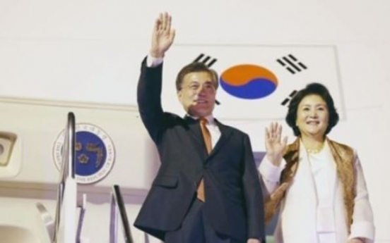 President Moon returns home after three-nation Southeast Asia trip