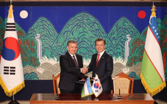 Leaders of Korea, Uzbekistan agree to bolster ties