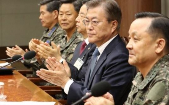 Moon to meet top military commanders over lunch