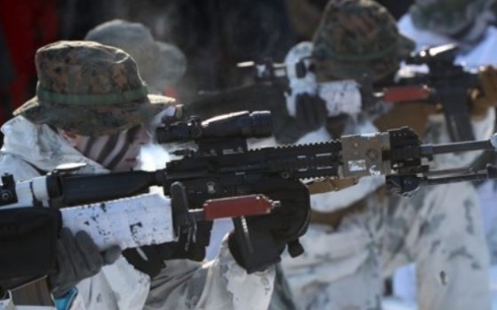 Korean, US marines conduct joint winter drill