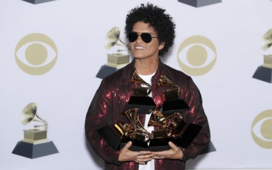 Bruno Mars has magical night at Grammys, winning 6 for 6