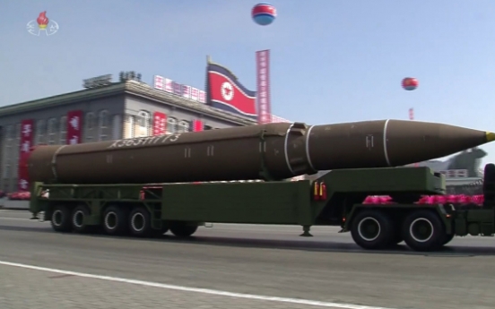 N. Korea displays ICBMs during low-key military parade